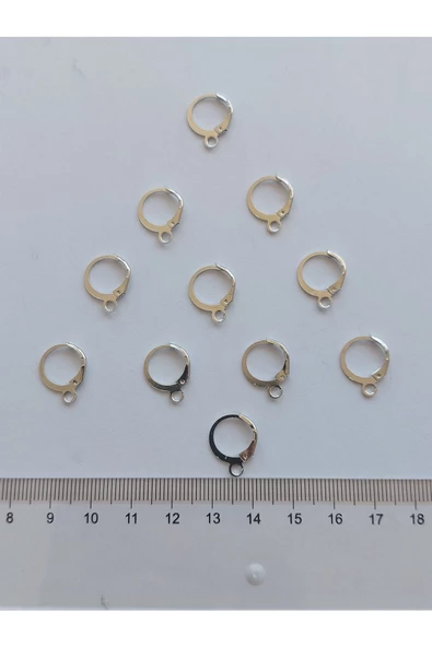 Tha Küpe Kancası 10 Çift Gümüş Renk Model 2