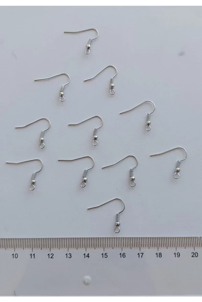 Tha Küpe Kancası 10 Çift Gümüş Renk Model 1