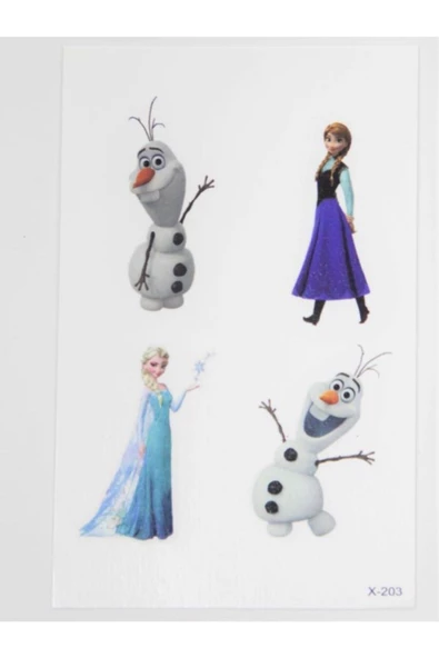 Elsa Frozen Mini Çocuk Geçici Dövme El,Kol,Bilek,Göğüs Dövme,Tattoo