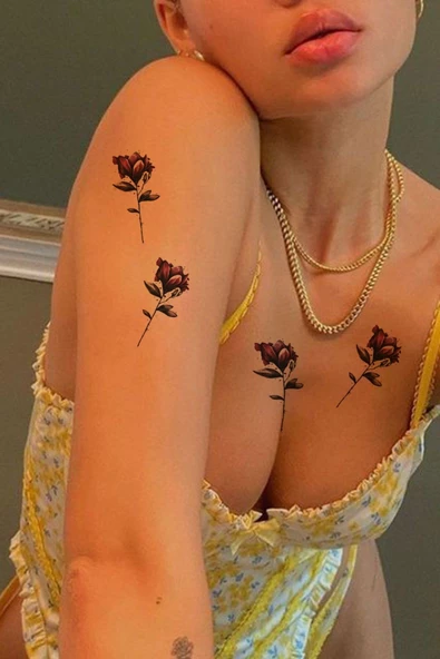 Çiçek Tattoo Geçici Dövme Tattoo Geçici Dövme El,Kol,Bilek,Göğüs Dövme,Tattoo