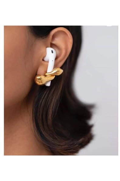 Kulaklık Tutucu Küpe, 24 Ayar Altın Kaplama Hediyelik Eşya - 2