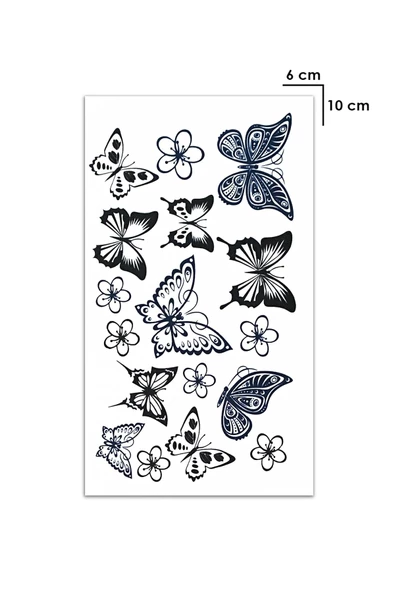 Minimal Karışık Kelebek Geçici Dövme Tattoo - 2