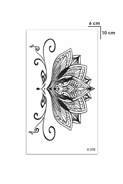 Hint Motifli Lotus Çiçeği Kalça Bel Geçici Dövme Tattoo Takı Aksesuar