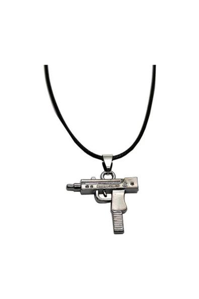 Pubg Fortnite Uzi Suni Deri Ipli Metal Kolye