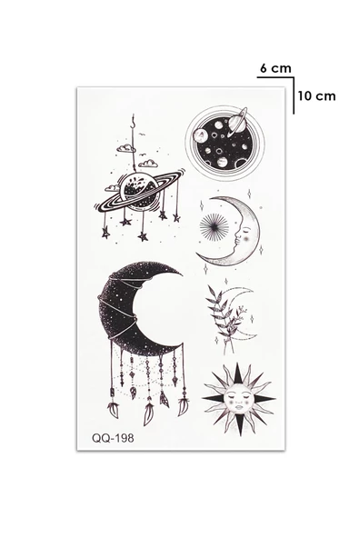 Best Friend Ay Ve Gezegen Bilek Geçici Dövme Tattoo - 2