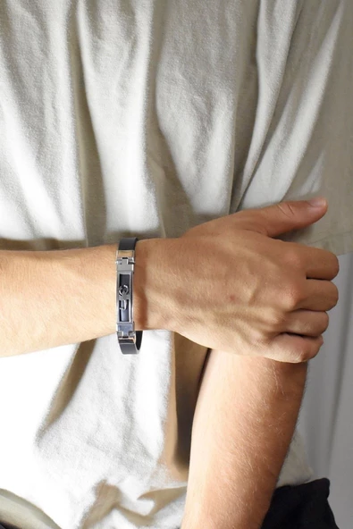 Çelik Akrep Deri Bileklik - 2