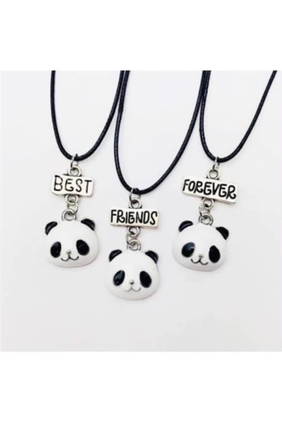 Bff Best Friends Forever 3lü Panda Kolye Hediyelik Şık