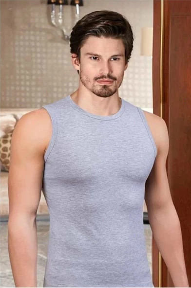 BERRAK 1026 ERKEK SÜPREM LİKRALI KOLSUZ BİSİKLET YAKA ATLET 12 ADET - 3