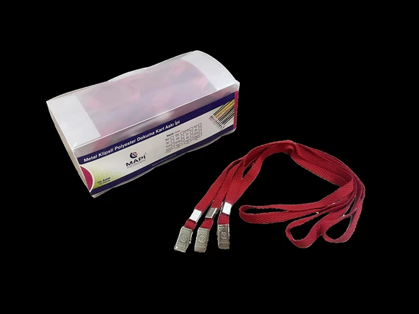 MAPİ-METAL KLİPSLİ ECO ASKI İPİ KIRMZ 50'Lİ