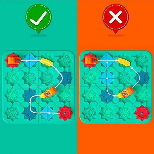 Labirent Araba Zeka Oyunu - Çocuklar İçin Eğlenceli 4 Seviyeli Puzzle Labirent Araba 606-3 - 4