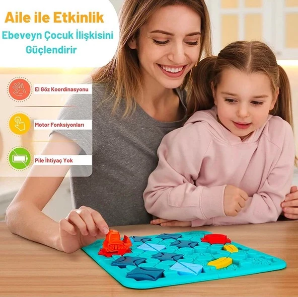 Labirent Araba Zeka Oyunu - Çocuklar İçin Eğlenceli 4 Seviyeli Puzzle Labirent Araba 606-3 - 3