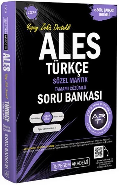 2025 ALES Türkçe Sözel Mantık Tamamı Çözümlü Soru Bankası Pegem Yayınları