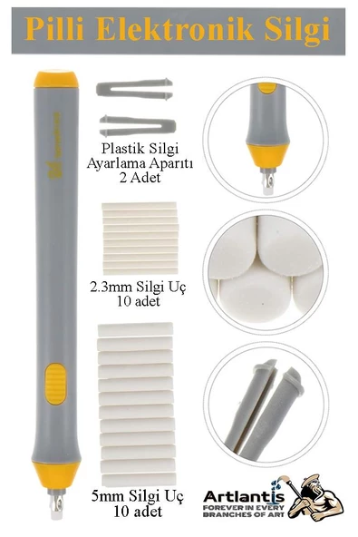 Elektronik Silgi Pilli 1 Paket Otomatik Taşınabilir Kalem Silgi Karakalem Eskiz Çizim Grafit Elektrikli