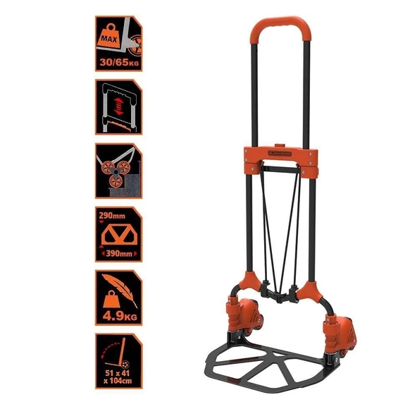 Black&Decker BH201 Merdiven Çıkabilen Katlanır El Arabası 30/65 kg. - 2