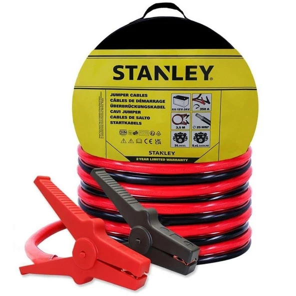 Stanley SXA15 6V/12V/24V 350Amper 3,5Metre 25mm² Akü Takviye Kablosu