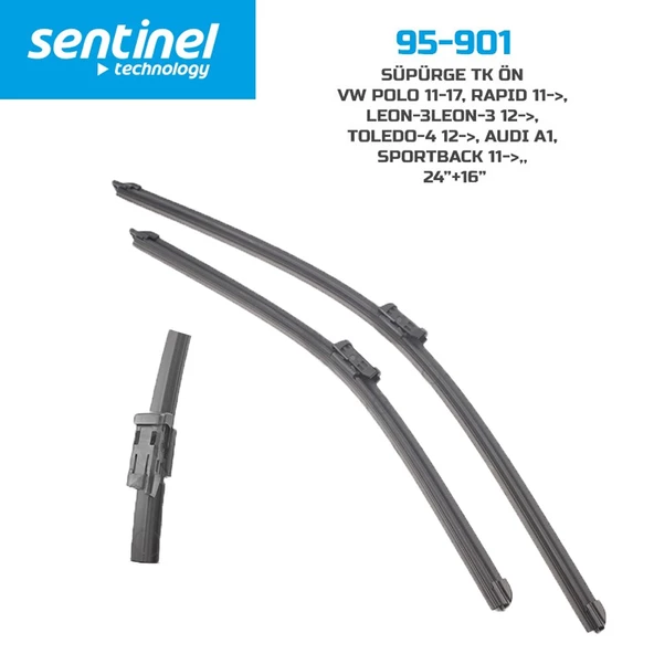 Sentinel Audi A1 Seat Leon 3 Toledo 4 VW Polo 6 Rapid 2011 Orijinal Silecek