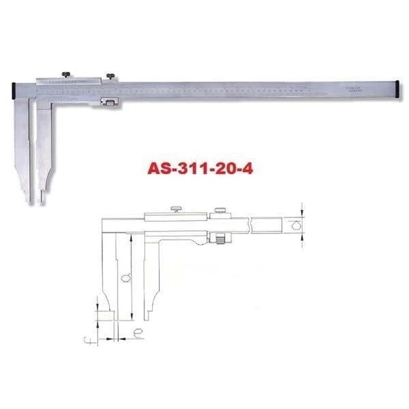 Asimeto AS-311-20-4 Uzun Çene Mekanik Kumpas 0-500 mm - 2