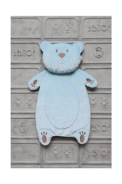 Bebitof Mavi Ayıcık Figürlü Alt Açma Minderi