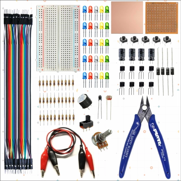 BREADBOARD TEMEL ELEKTRONİK DEVRE SETİ + PLATO YANKESKİ