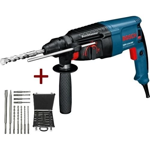 Bosch Gbh 2-26 Dre Profesyonel Kırıcı-Delici Matkap 800W + Bosch Sds-Plus Matkap Ucu ve Keski Seti 11'li