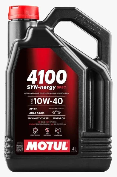 ICON GROUP - MOTUL 4100 SYN-NERGY SPEC 10W-40 4 LİTRE - 2024 ÜRETİM!