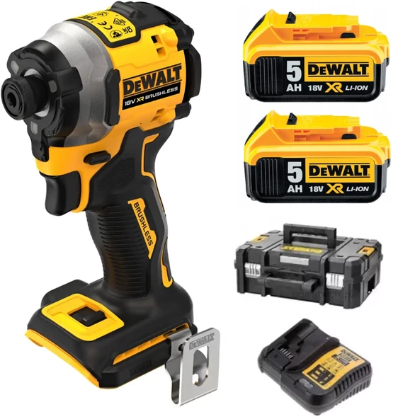 Dewalt DCF850P2T 18V 5.0AH Li-ion Kömürsüz Çift Akülü Darbeli Tornavida