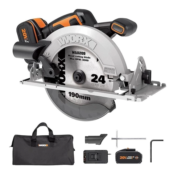 WORX Li-ion Kömürsüz Profesyonel Daire Testere 20Volt 4.0Ah