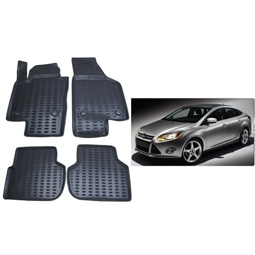 Ford Focus 3 2011-2014 3D Havuzlu Oto Paspas Siyah ürün görseli