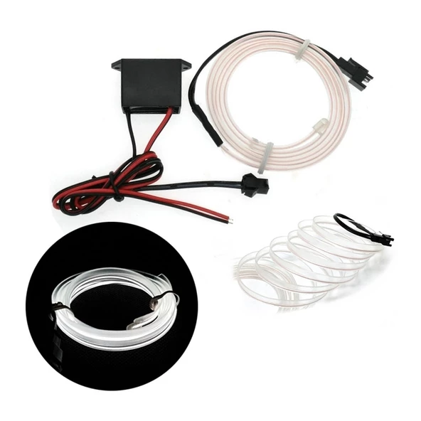 Fitilli İp Neon Led Torpido Şeridi 2 Metre Beyaz ürün görseli