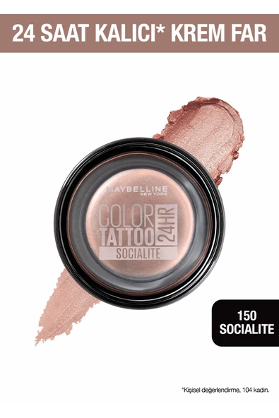 Maybelline Color Tattoo Krem Far - 150 Socialite Açık Pembe