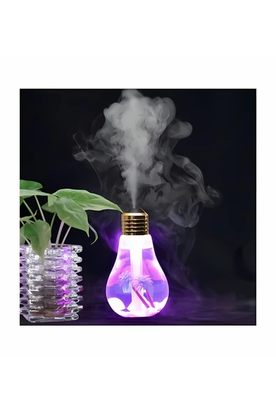 FORA KALİTELİ HAVA NEMLENDİRİCİ  gece lambalı  Bulb Humidifier Mini Ampul Nemlendirici Usb Girişli