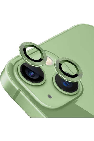 FORA Iphone 13/13 Mini Uyumlu Kamera Koruyucu Lens Mercek Metal Çerçeveli 2li Set