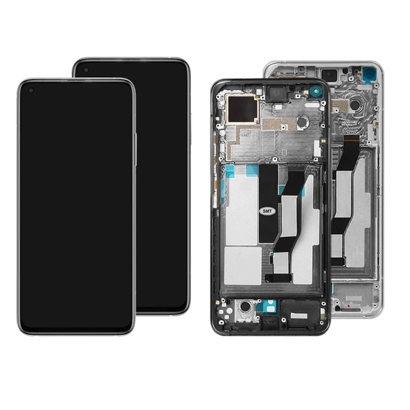 Xiaomi Mi 10T Pro İle Uyumlu Lcd Ekran Dokunmatik Çıtalı Gümüş ürün görseli 1