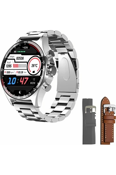 BUSINESS SK27 Business Amoled Ekran Metal / Deri / Silikon Kordonlu Watch 4 UYUMLUM AKILLI SAAT