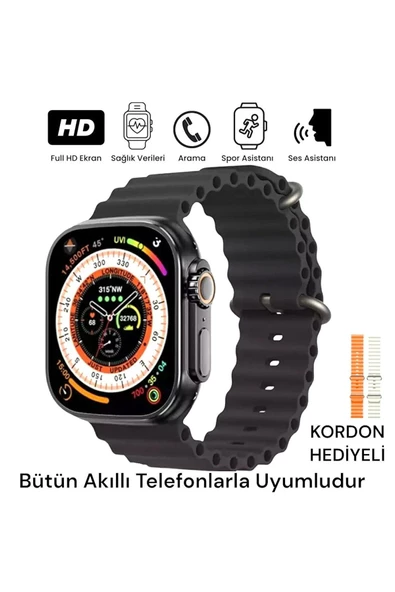 FORA Watch 8 Akıllı Saat T 8 0 0 Çift(ekstra) Kordonlu Ultra Akıllı Saat Ios Ve Andorid Uyumlu