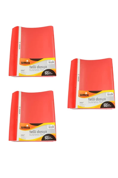 Dağtaş Kırtasiye Umix A4 Telli Dosya 50'li Kırmızı Renk 3 Paket