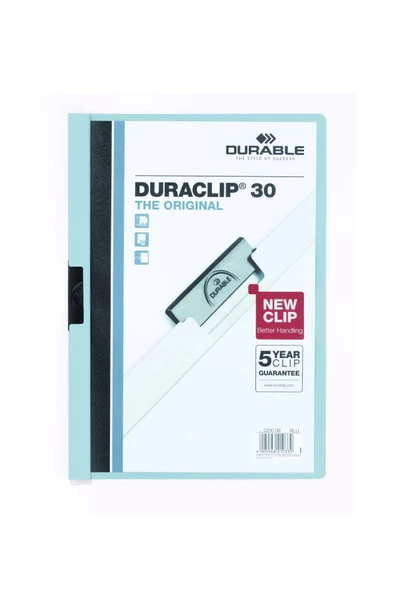 Dağtaş Kırtasiye Durable 2200 Duraclip 30 25 Sayfa Kapasiteli Sıkıştırmalı Dosya Mavi Renk