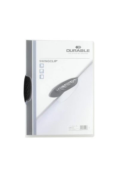 Dağtaş Kırtasiye Durable 2260 Swingclip 30 25 Sayfa Kapasiteli Sıkıştırmalı Dosya Siyah Renk