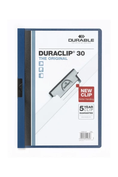 Dağtaş Kırtasiye Durable 2200 Duraclip 30 25 Sayfa Kapasiteli Sıkıştırmalı Dosya Lacivert Renk