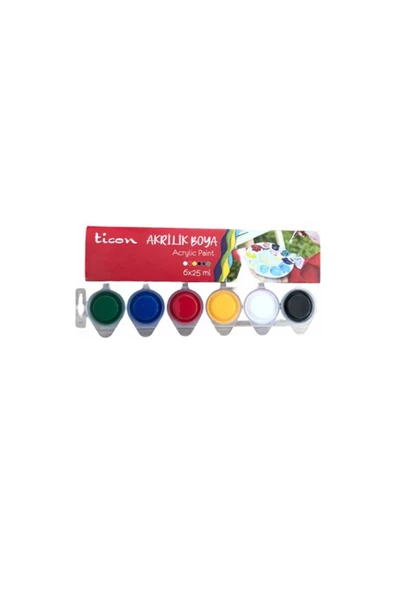 Dağtaş Kırtasiye Ticon Akrilik Boya 25 ml 6 Renk - 5