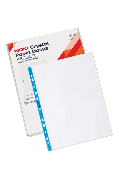 Dağtaş Kırtasiye Noki Crystal Poşet Dosya Mavi Şeritli 100'lü Kutu - Resim 3