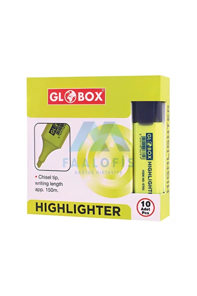 Dağtaş Kırtasiye Globox Fosforlu Kalem 10'lu Kutu