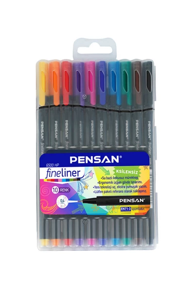 Dağtaş Kırtasiye Pensan 6500 Fineliner Kalem 10 Renk - 5