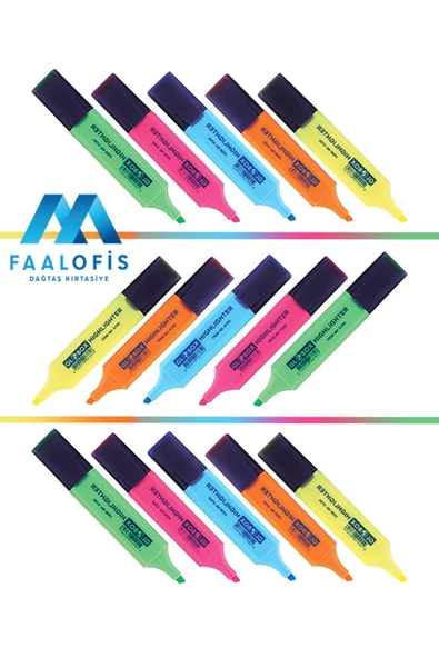 Globox Highlighter Fosforlu Kalem 5 Adet Karışık Renk