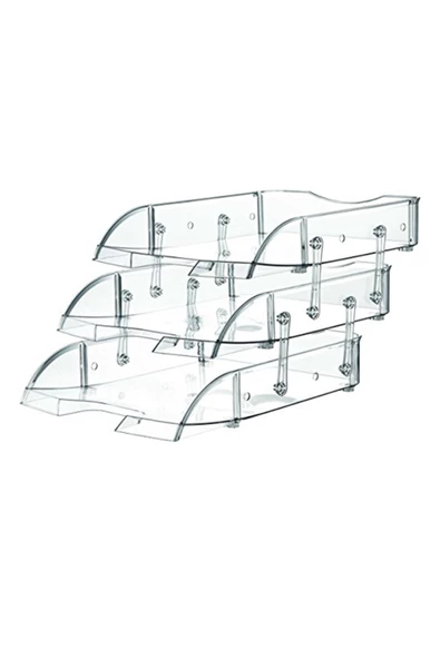 Temat 3'lü Plastik Hareketli Evrak Rafı - Resim 8