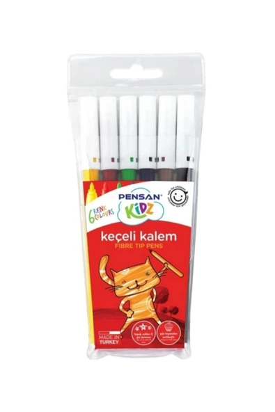 Pensan Kidz Keçeli ve Neşeli Kalem 6 Renk 5 Kutu