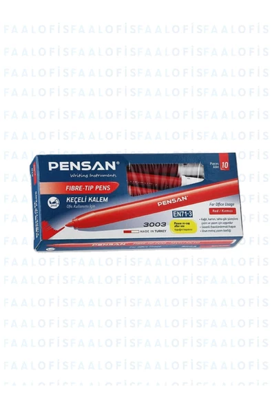 Pensan 3003 Ofis Tipi Kaliteli Keçeli Kalem 10 Adet (1 Paket)