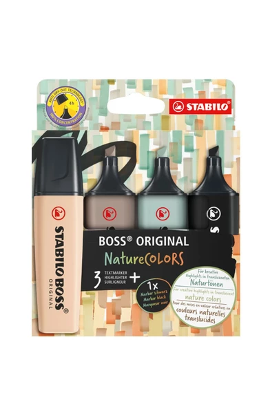 Stabilo Boss Nature Colors Fosforlu Kalem Seti 4'lü - Resim 8