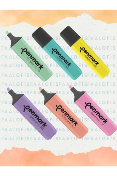 penmark Doldurulabilir Fosforlu Kalem Pastel MintYeşili Limoni Yavruağzı GülSuyu NaneŞekeri Lavanta