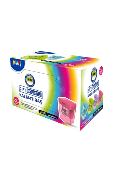 Dağtaş Kırtasiye Puti Çift Bölmeli Mini Kalemtıraş-4 Pastel Renk 4 Adet - 5